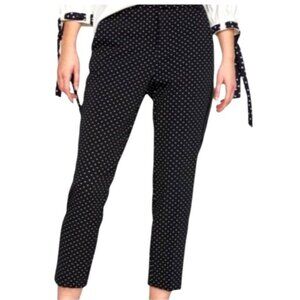 Zara Pants Women Small Black White Polka‎ Dot Skinny Ankle Trousers NWT Preppy